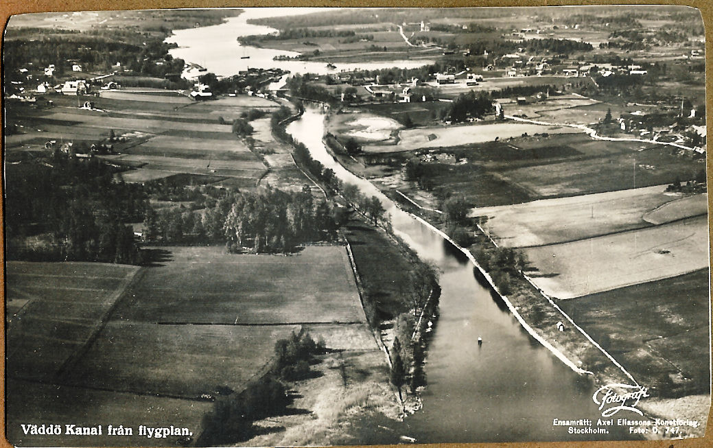 Flygbild Väddö kanal 1930-tal
